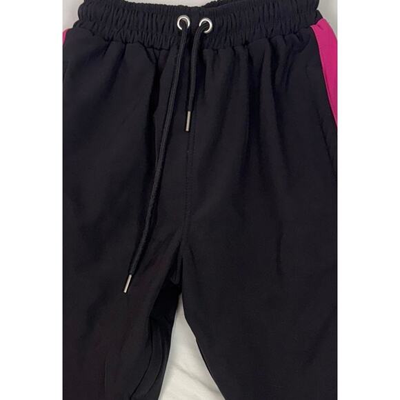 Fyve Black Womens Small Fleece  Lined Softshell Snowboard Pants Pink Stripe - Picture 2 of 8